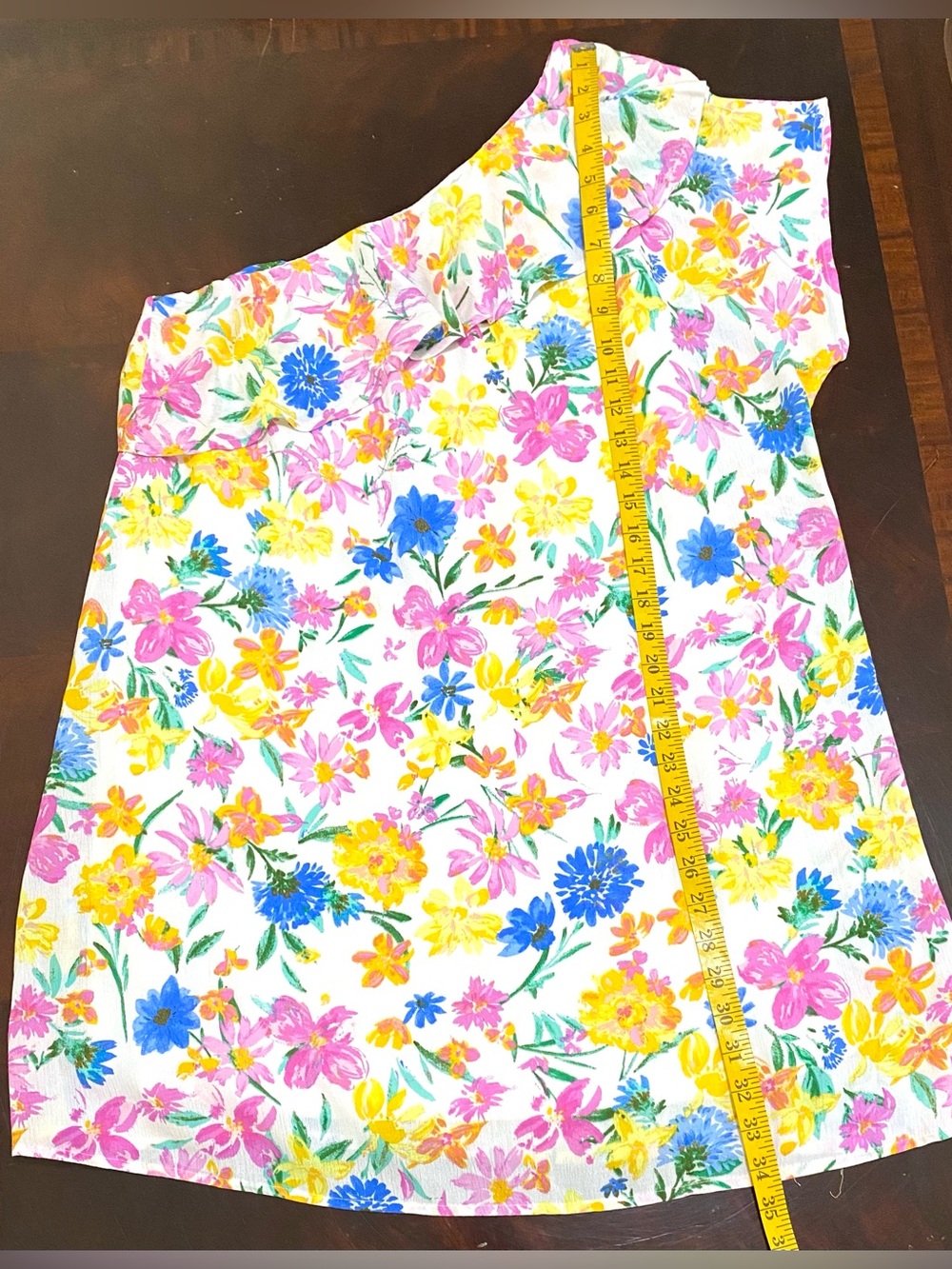 Emily Wonder Womens M Pink Yellow Asymmetrical Floral Dress Boho Cottagecore - Picture 9 of 12